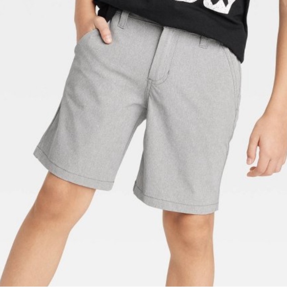 Flat-front chino shorts